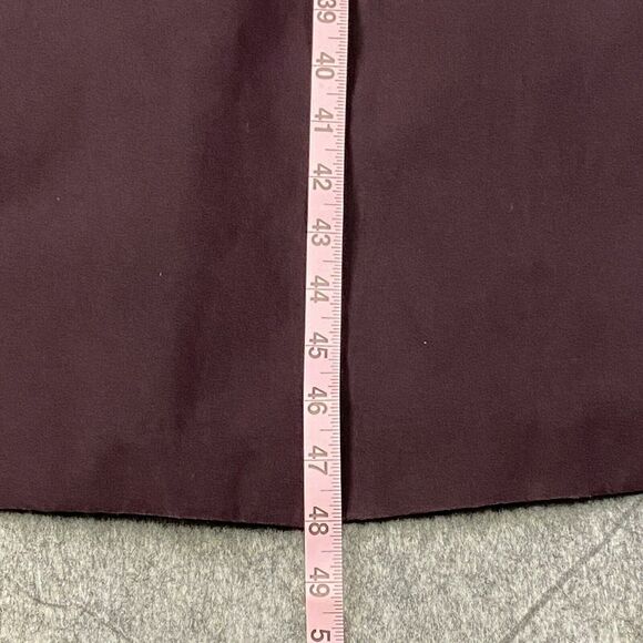 London Fog Size 14 Petite Burgundy Trench Rain Coat Long Zip Out Lining - Picture 9 of 16